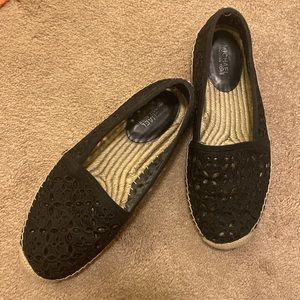 Michael by Michael Kors espadrille black flats with cut out detail